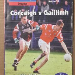 1st March 2003 GAA (Gaelic Football) Programme. Cork (Corcaigh) V Galway (Gaillimh) @ Pairc Ui Rinn