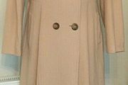 Betty Jackson Beige Full Length Fitted Wool/cashmere Coat Uk 14