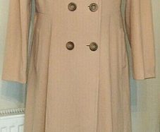 Betty Jackson Beige Full Length Fitted Wool/cashmere Coat Uk 14