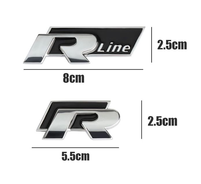 3D Metal Badge R Line R Logo Front Grill Emblem Car Rear Trunk Sticker For Volkswagen VW R Line Golf 4 5 6 7 Touran Polo Accessories