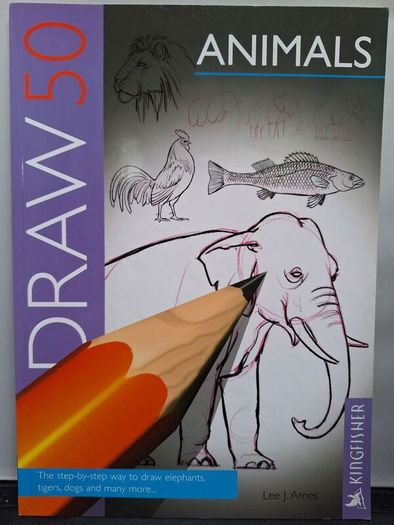 SALE! Set of 4 DRAW 50 drawing books: Dinosaurs, Flowers, Animals and Endangered Animals