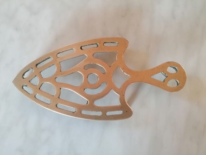 Vintage Brass Iron-Shaped Trivet
