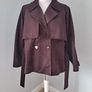 New 4th Arq chocolate brown suede effect Jacket size XL UK 16 Image 3