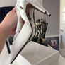 Ladies white high heels size 5 Image 3
