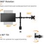 Adjustable Desk Monitor Stand Monitor Holder Table Stand Tiltable Stand 180 Swivel 360 Height Image 5