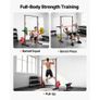 Power Cage Squat Rack, Multifunctional Power Rack Home Gym, Strength Training Workout Equipment with 4 Band Pegs, Adjustable J-Hooks & Safety Bars for Barbell Squat Bench Press Pull-Up Image 4