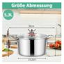 Brand New Homikit 24cm 5.3L Large Induction Stock Pot 3-Layer Polished Stainless Steel Image 2