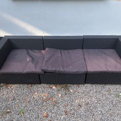 VidaXL Garden Couch - Black Rattan