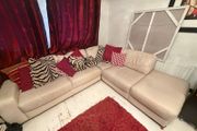 Leather L-shaped corner 5 seater sofa couch