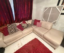 Leather L-shaped corner 5 seater sofa couch