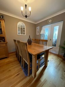 Solid Birch Wood Dining Table & 6 Chairs