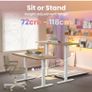 Standing Desk with USB Charging Port, 140 x 80 cm, 4 Preset Height Settings Image 7