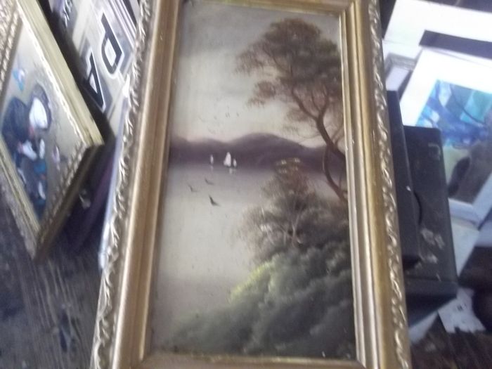 a antique oil painting on board