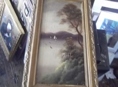 a antique oil painting on board