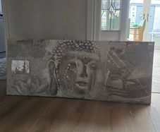 3D style embossed print of Buddha