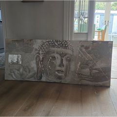 3D style embossed print of Buddha