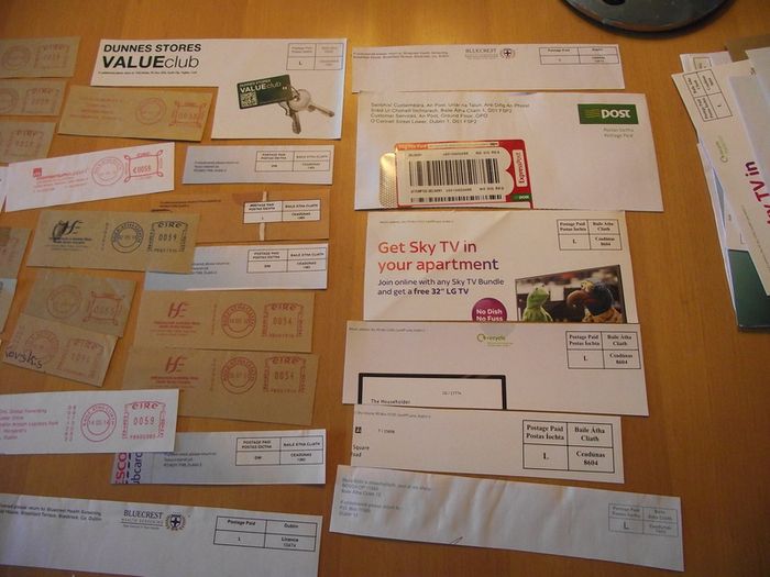Big lot of cut pieces with Irish postmarks