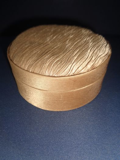 Vintage Cloth Covered Trinket Box for Sale
