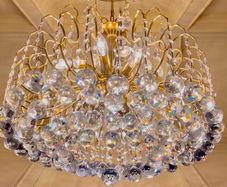 There is about 80 Crystal balls on this chandelier.