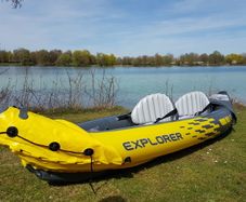Kayak 2 Man Inflatable Canoe Boat + Oars + Pump
