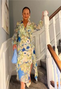 zara floral midi dress