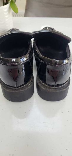 M&S Black Patent Loafers Sz 6UK