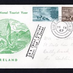 1967 Ireland International Tourist Year Commemorative Stamps Illustrated First Day Cover (FDC) with Baile Atha Cliath (Dublin) steele cancel