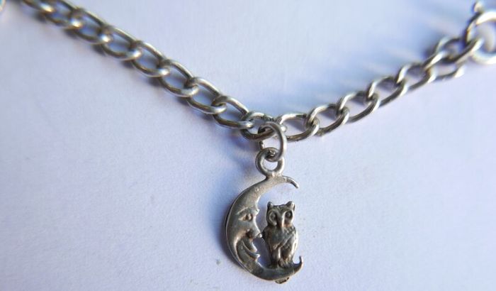 Vintage Sterling Silver 925 Charm Bracelet length 8" - 9,3g