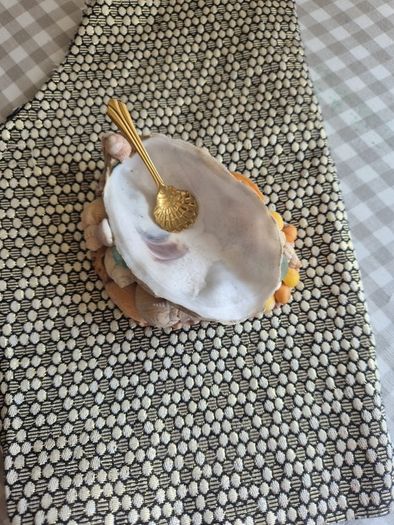 Hand crafted Oyster shell salt crock