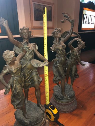 2x spelter figures