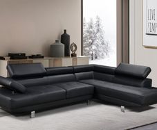 BIG DEAL Black leather 262cm Corner Chaise Sofa 4 colours