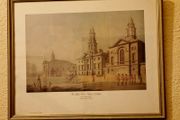 Vintage framed "James Malton" print "The blue - coat school, Dublin"