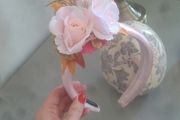 Brand new dusky pink and gold headpiece fasciantor crown