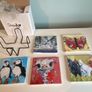 Set of five ceramic tile animal coasters with holder Image 4