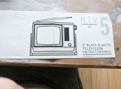 1980s 5 inch portable TV instructions