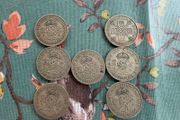 7 50% Two Shilling Coins GB