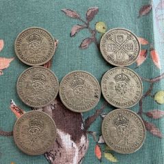 7 50% Two Shilling Coins GB