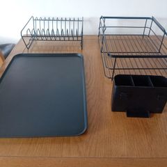 2 Tier Dish Rack & Tray with removable Cutlery Drainer
