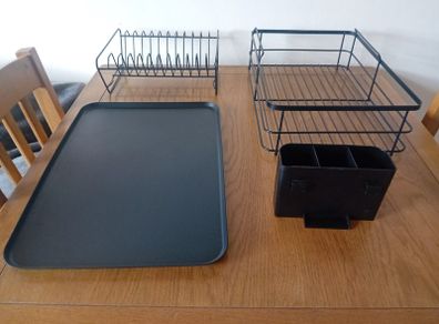 2 Tier Dish Rack & Tray with removable Cutlery Drainer