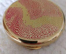 Vintage Coty 75th Anniversary L'Aimant Gold Plated Powder Compact