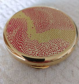 Vintage Coty 75th Anniversary L'Aimant Gold Plated Powder Compact