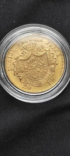 Gold coin 20 Belgian Franc Leopold II