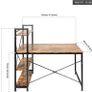 Computer Desk, Writing Desk with 4 Tier DIY Storage Shelves on Left or Right, 120 60 122cm Work Table for Office Living Room, Steel Frame, Industrial (FREE SHIPPING) Image 5