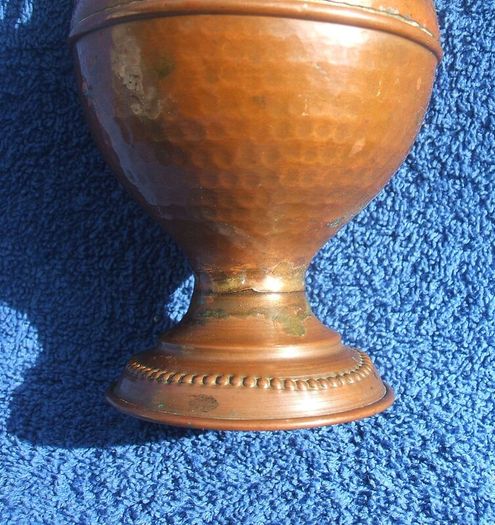 Two vintage metal vases (Indian brass & one of copper)