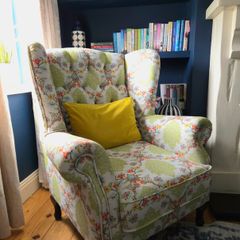 Cosy Wingback Reading Chair, Newly Upholstered