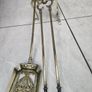 victorian brass fire set Image 3