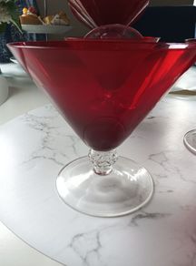 red ice cream bowls