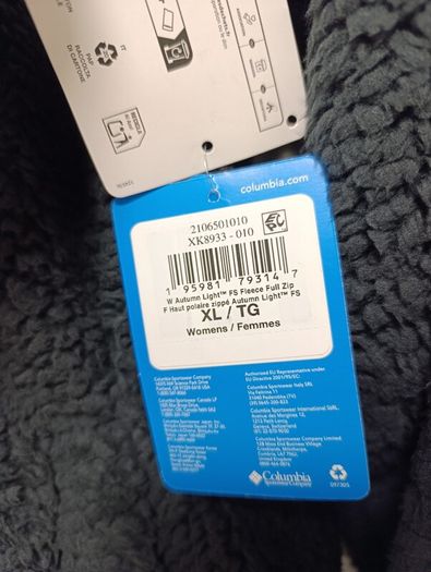 BNWT Columbia Womens Zip Fleece Jacket Large L