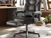 Gaming chair with footrest black-grey