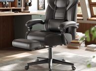 main image for ad Gaming chair with footrest black-grey